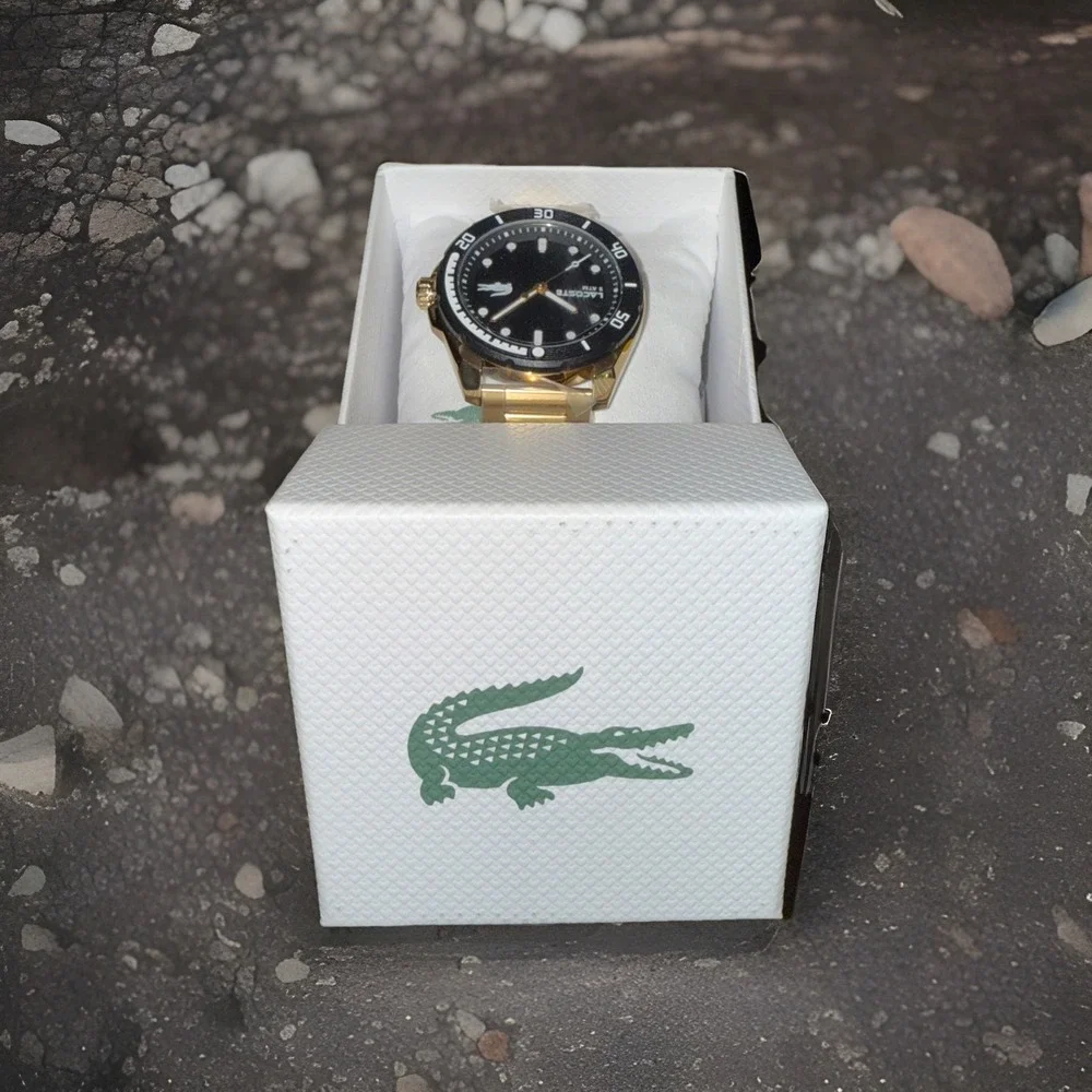 Lacoste 2011287 Men's Finn Quartz Gold-Tone Bracelet Watch 44mm